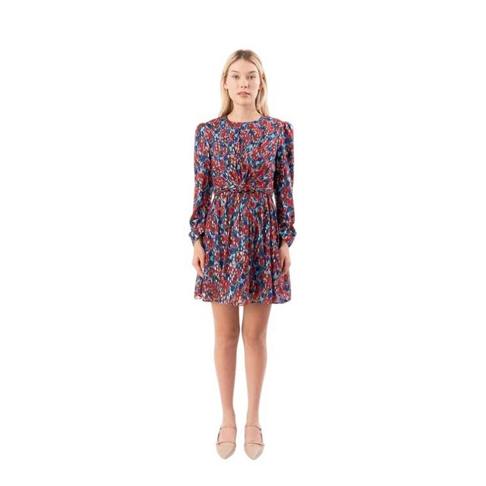 Saloni Blythe B Silk Dress in Quail Sky US 6